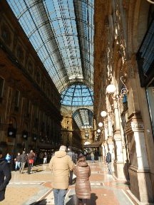 The Galleria (next to The Duomo Cathedral) in Milan Italy. 
