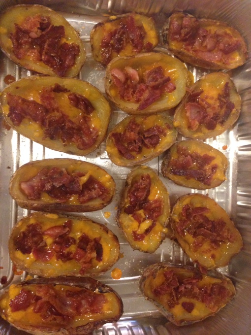 Yes, the VERY cheesy and bacon filled potato skins were my favorite. Of course..